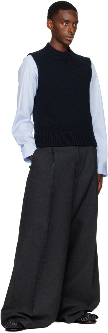 Vest Dries Van Noten Dries Van Noten Merino Wool Turtleneck Vest Mørkeblå | 252-021245-2710, 3