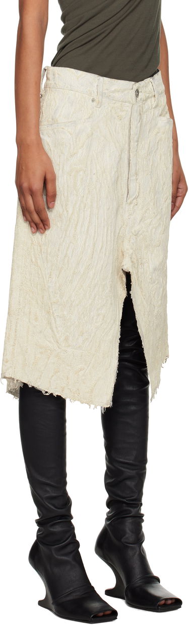 Nederdel Rick Owens Rick Owens Concordians Midi Skirt Hvid | RP02E4377 MMC, 1