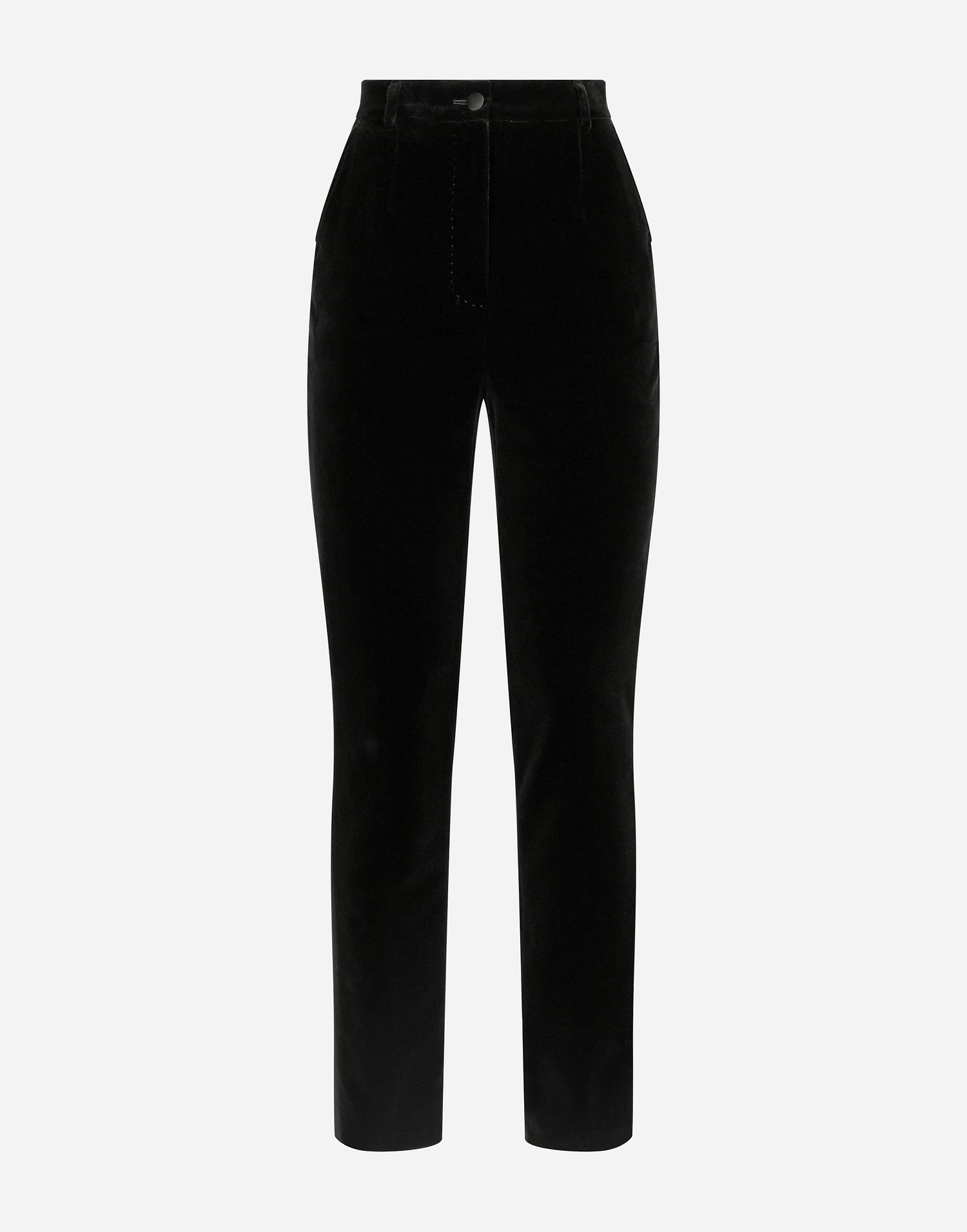 Bukser Dolce & Gabbana Velvet Tuxedo Pants Sort | FTC71TFUVG7N0000, 0
