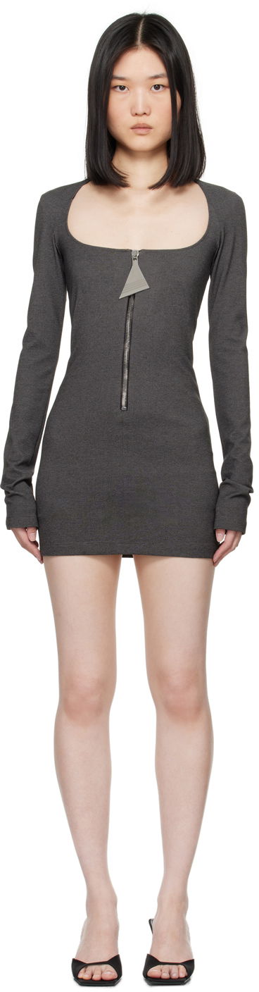 Kjole The Attico Attico Half-Zip Mini Dress Grå | 247WCA312 RY02