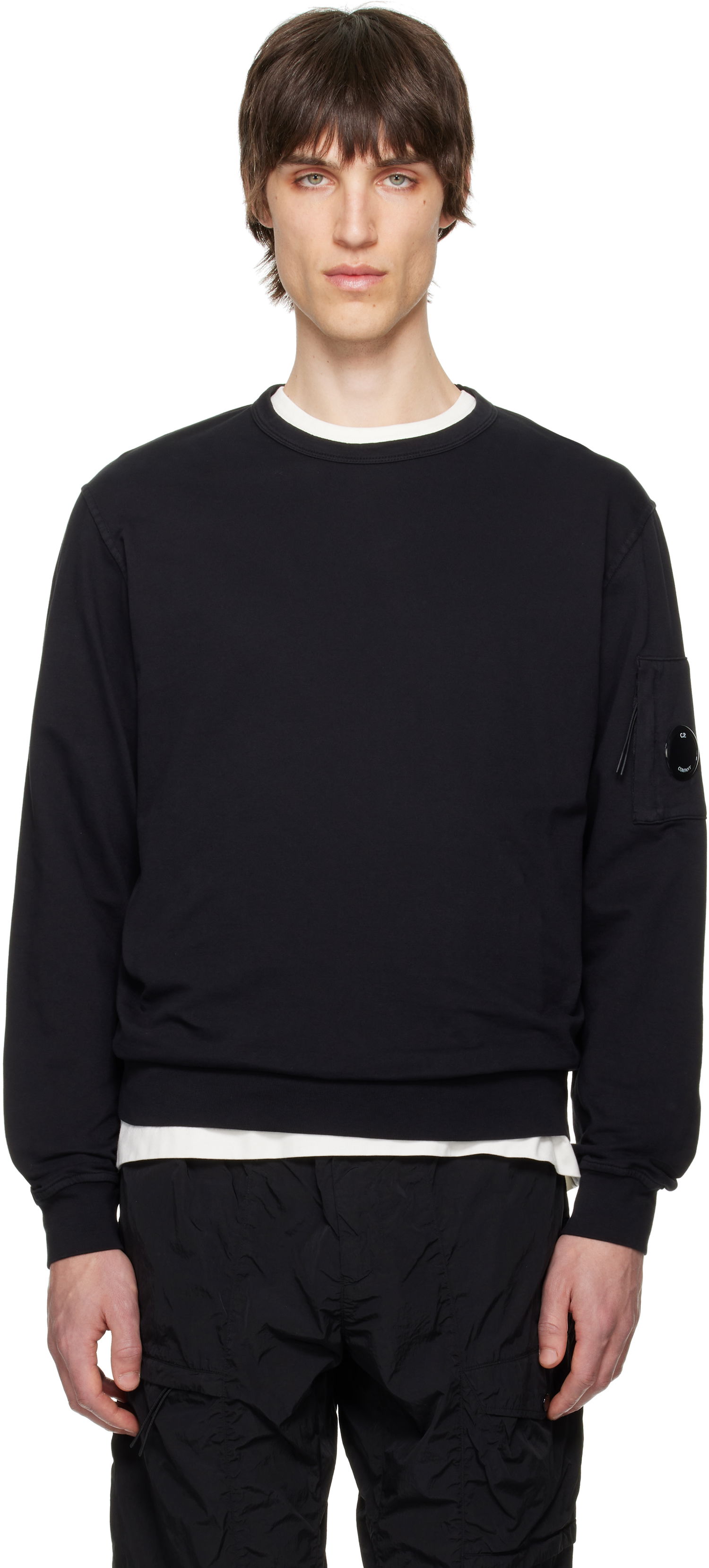 Sweater C.P. Company C.P. Company Light Fleece Crewneck Sweatshirt Sort | 18CMSS019A-002246G, 0