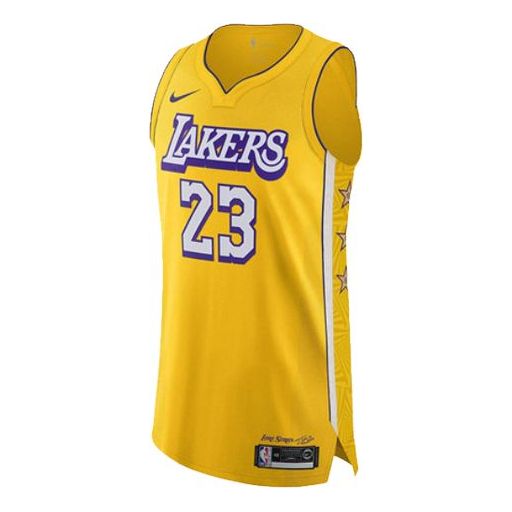 Jersey Nike NBA City Edition Los Angeles Lakers LeBron James Player Jersey Gul | AV4583-728