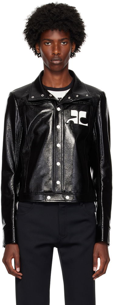 Jakke Courrèges Vinyl Cropped Jacket Sort | PERCBL017VY0014, 0