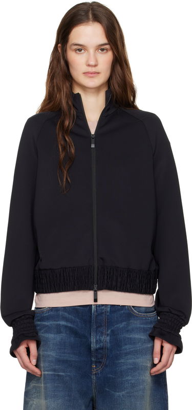Bomberjakke Moncler Moncler Neoprene Zip-Up Jacket Sort | K10938G0000789ABK, 0