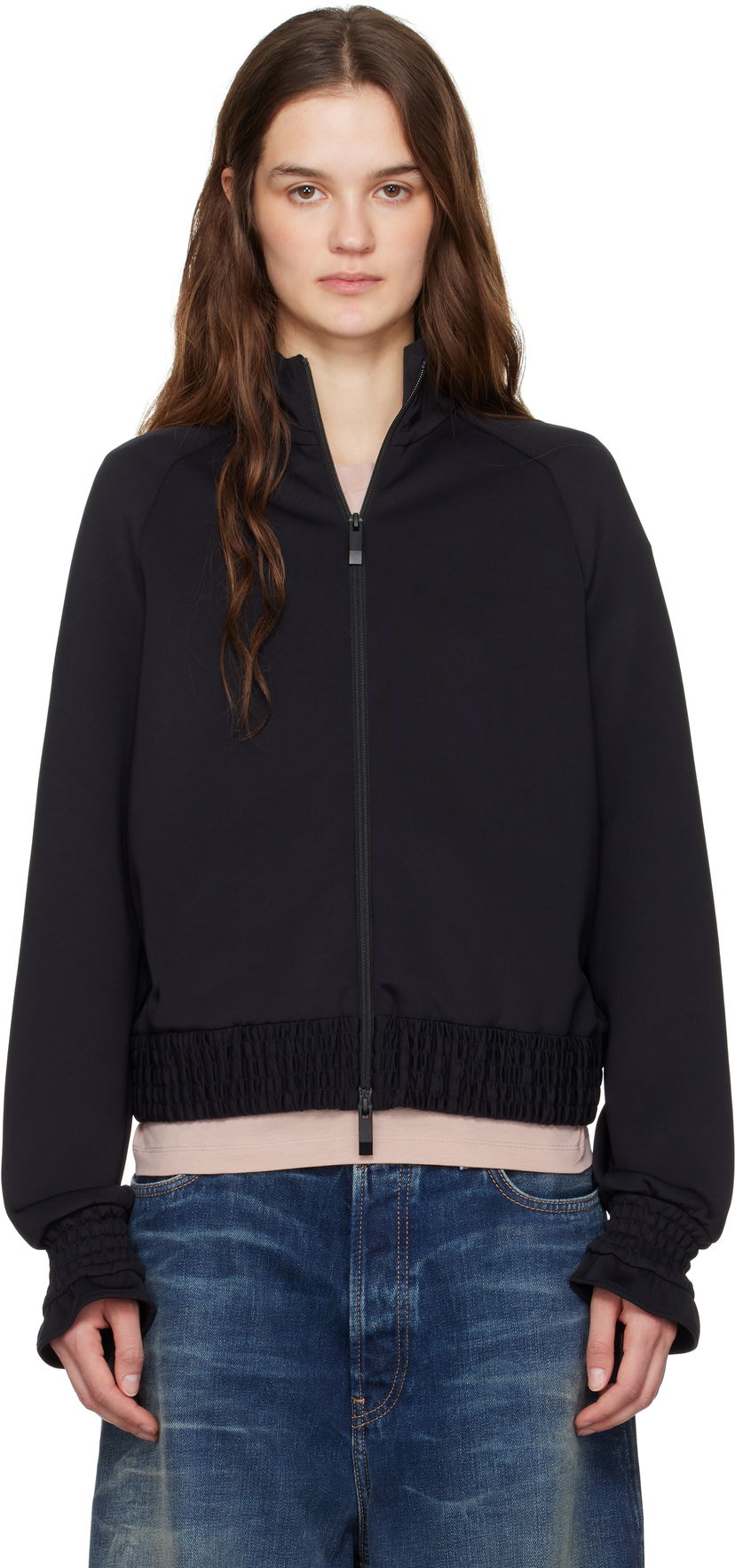Bomberjakke Moncler Moncler Neoprene Zip-Up Jacket Sort | K10938G0000789ABK
