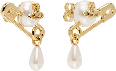 Øreringe Vivienne Westwood Vivienne Westwood Claude Small Pearl Safety Pin Stud Earrings Metalisk | 62010363-02R107-, 1