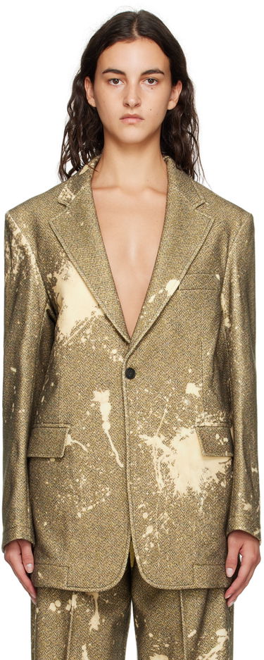 Jakke R13 R13 Bleach-Splatter Blazer Gul | R13WR020-R271A, 0
