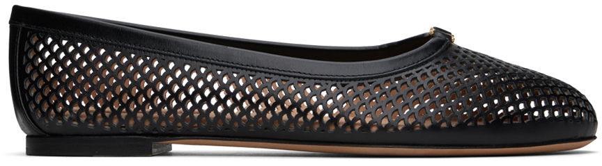 Sneakers og sko CHLOÉ Chloé Marcie Perforated Ballerina Flats Sort | CHC24U973KM, 0