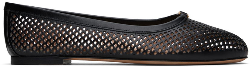 Sneakers og sko CHLOÉ Chloé Marcie Perforated Ballerina Flats Sort | CHC24U973KM