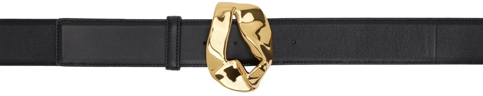 Bælter Bottega Veneta Bottega Veneta Abstract Buckle Leather Belt Sort | 776343 VCP31, 0