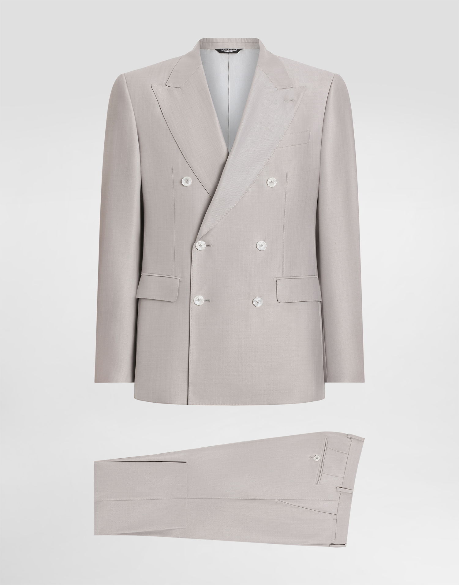 Træningsdragt Dolce & Gabbana Dolce & Gabbana Deconstructed Double-breasted Wool And Silk Suit Grå | GK021TFU3H1F0372, 0