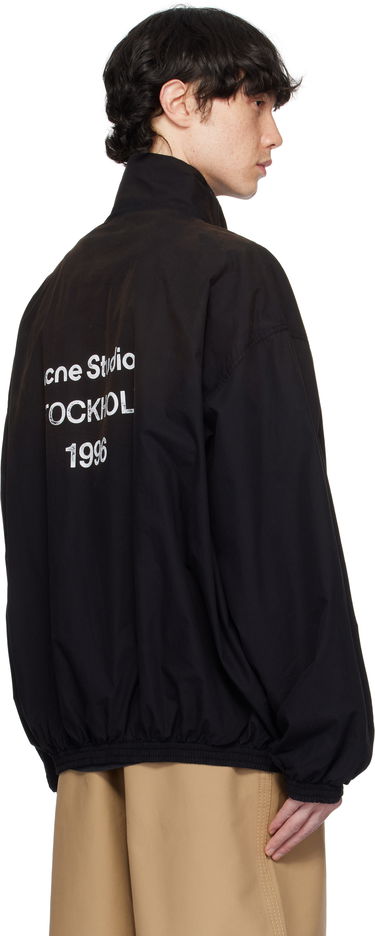Vindjakke Acne Studios Printed Logo Zipper Jacket Sort | B90791-, 2