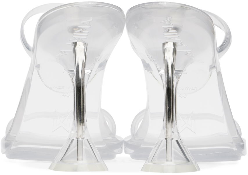Skopleje Amina Muaddi Amina Muaddi Brito Transparent Heeled Slingback Sandals Hvid | 11S333532BRI, 1