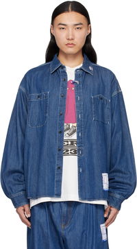 Maison MIHARA YASUHIRO Cotton Tencel Long-Sleeve Denim Shirt