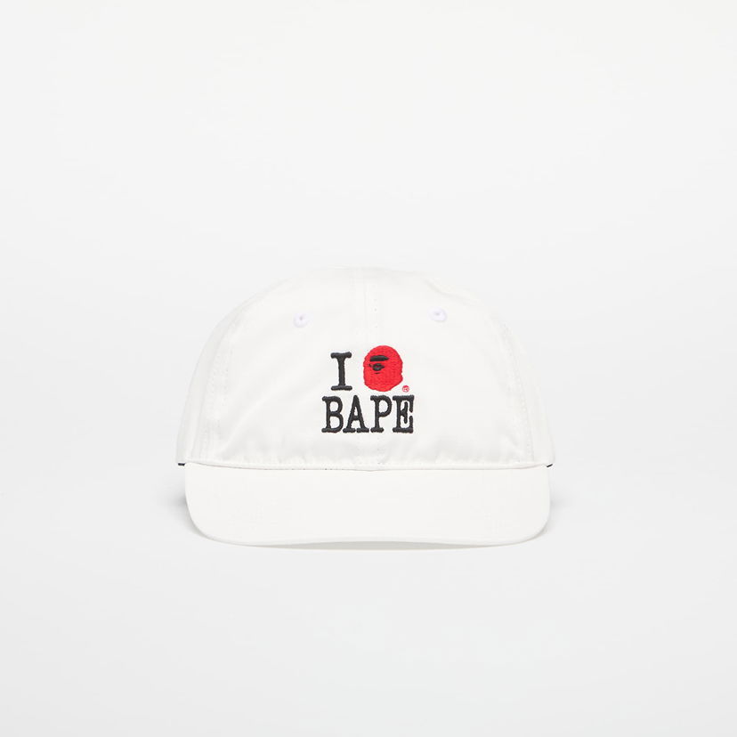Kasket BAPE A BATHING APE Logo Cotton Twill Cap Hvid | 001CPL301314MWHT