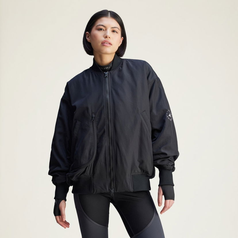 Bomberjakke adidas Performance Stella McCartney True Nature Woven Bomber Jacket Sort | JF8466