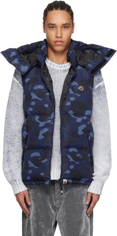 Vest BAPE A Bathing Ape Camo Down Vest Blå | 001DNK801005M, 0
