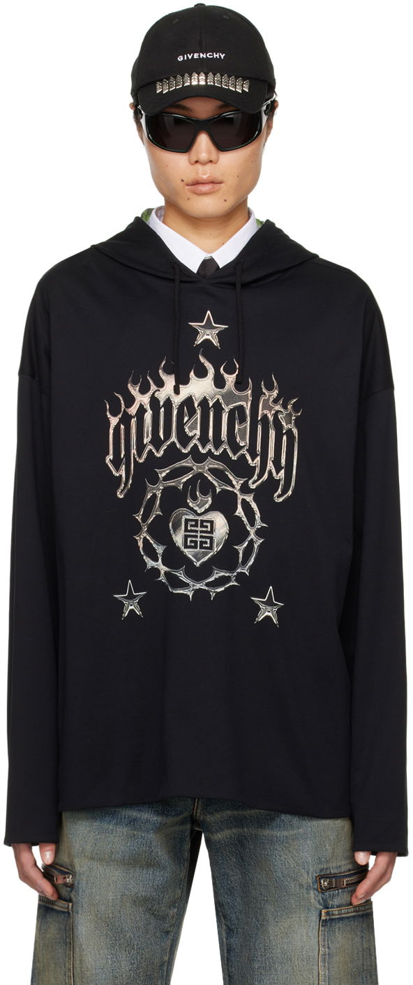 Sweatshirt Givenchy Dropped Shoulder Hoodie Sort | BM71KD3YHU960