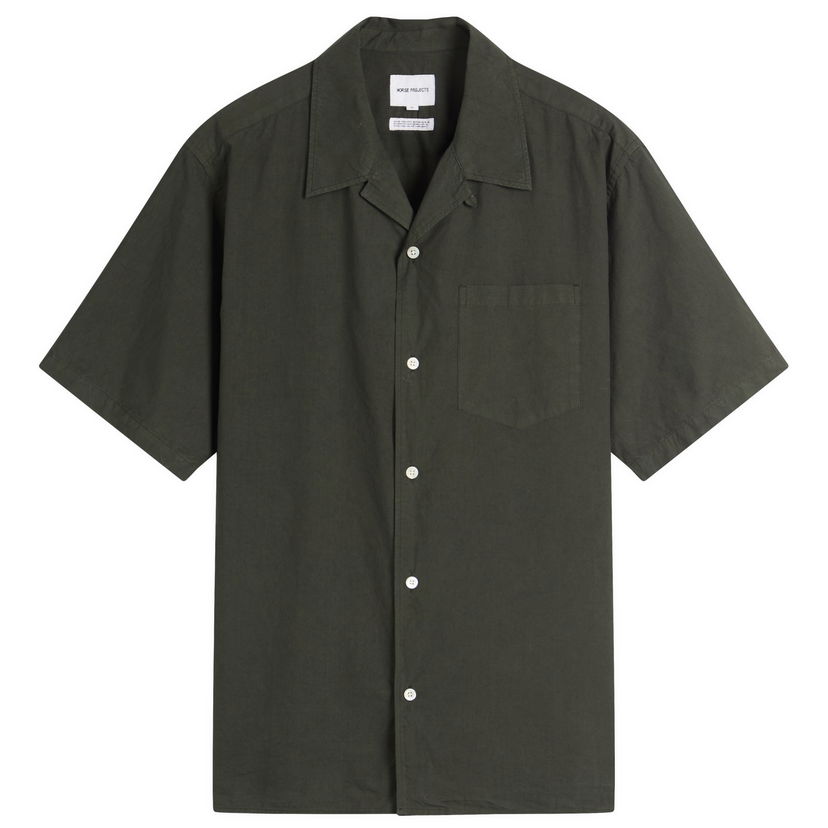 Skjorte NORSE PROJECTS Carsten Cotton Tencel Shirt, Size Large Grøn | N40-0579-8131