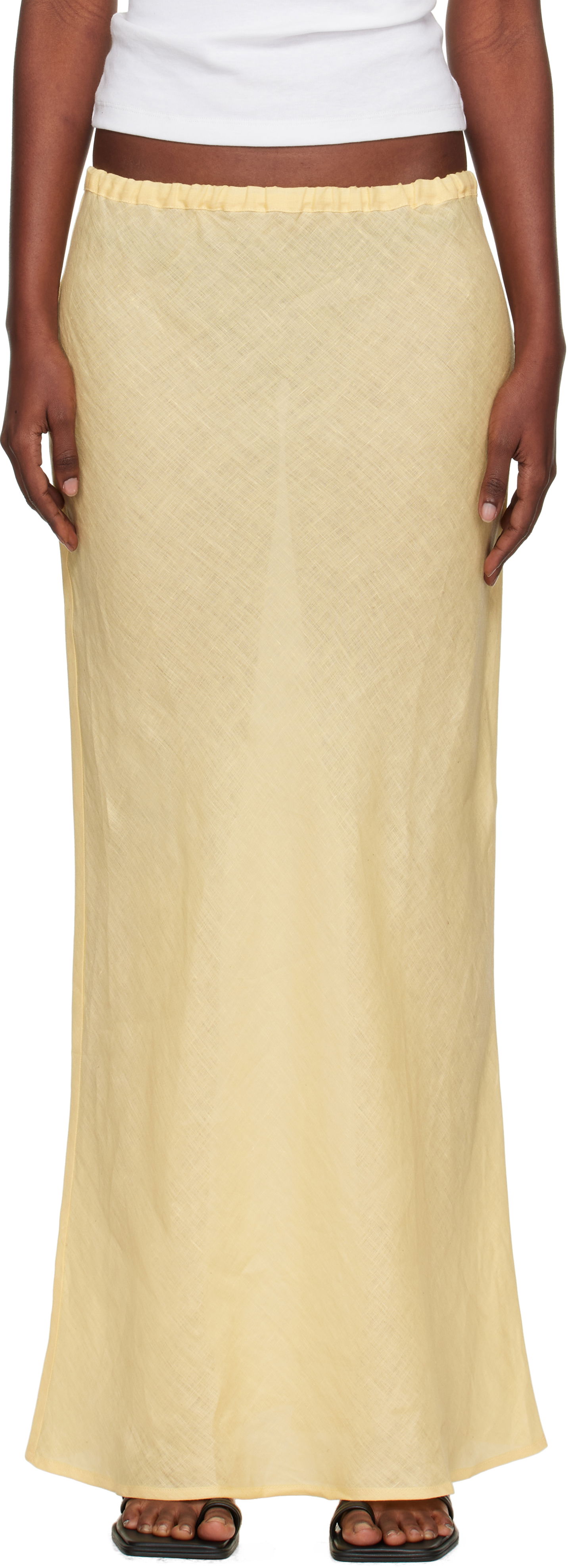 Nederdel Baserange Baserange Dydine Maxi Skirt Gul | SSDY-FL-AU25, 0