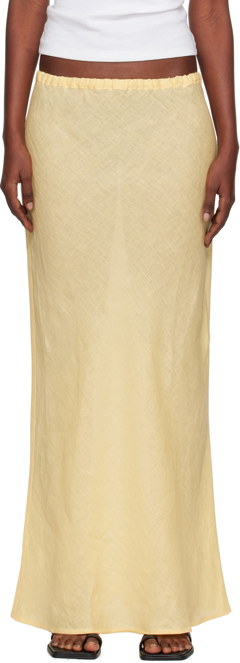Nederdel Baserange Baserange Dydine Maxi Skirt Gul | SSDY-FL-AU25