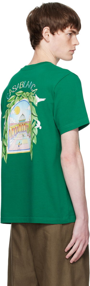 T-shirt Casablanca Casablanca L'Arche De Tennis T-Shirt Grøn | MPF25-JTS-001-17-EX-FLANNELS, 2