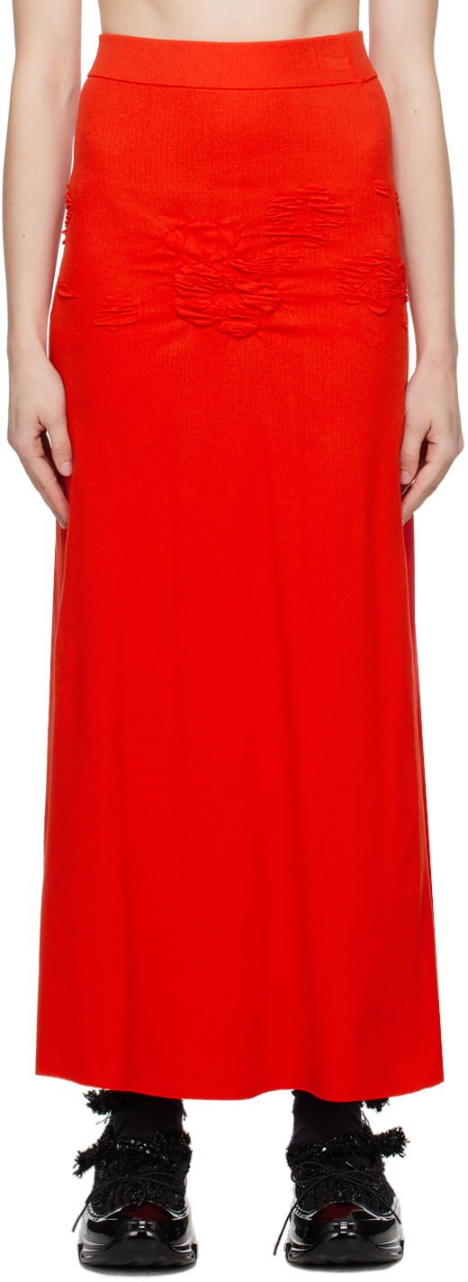 Nederdel Cecilie Bahnsen Cecilie Bahnsen Villa Midi Skirt Rød | 1.24KNI56004 VILLA SKIRT
