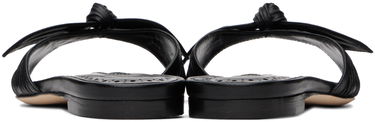 Tilbehør Manolo Blahnik Manolo Blahnik Lollo Knotted Leather Slides Sort | 224-1605, 1