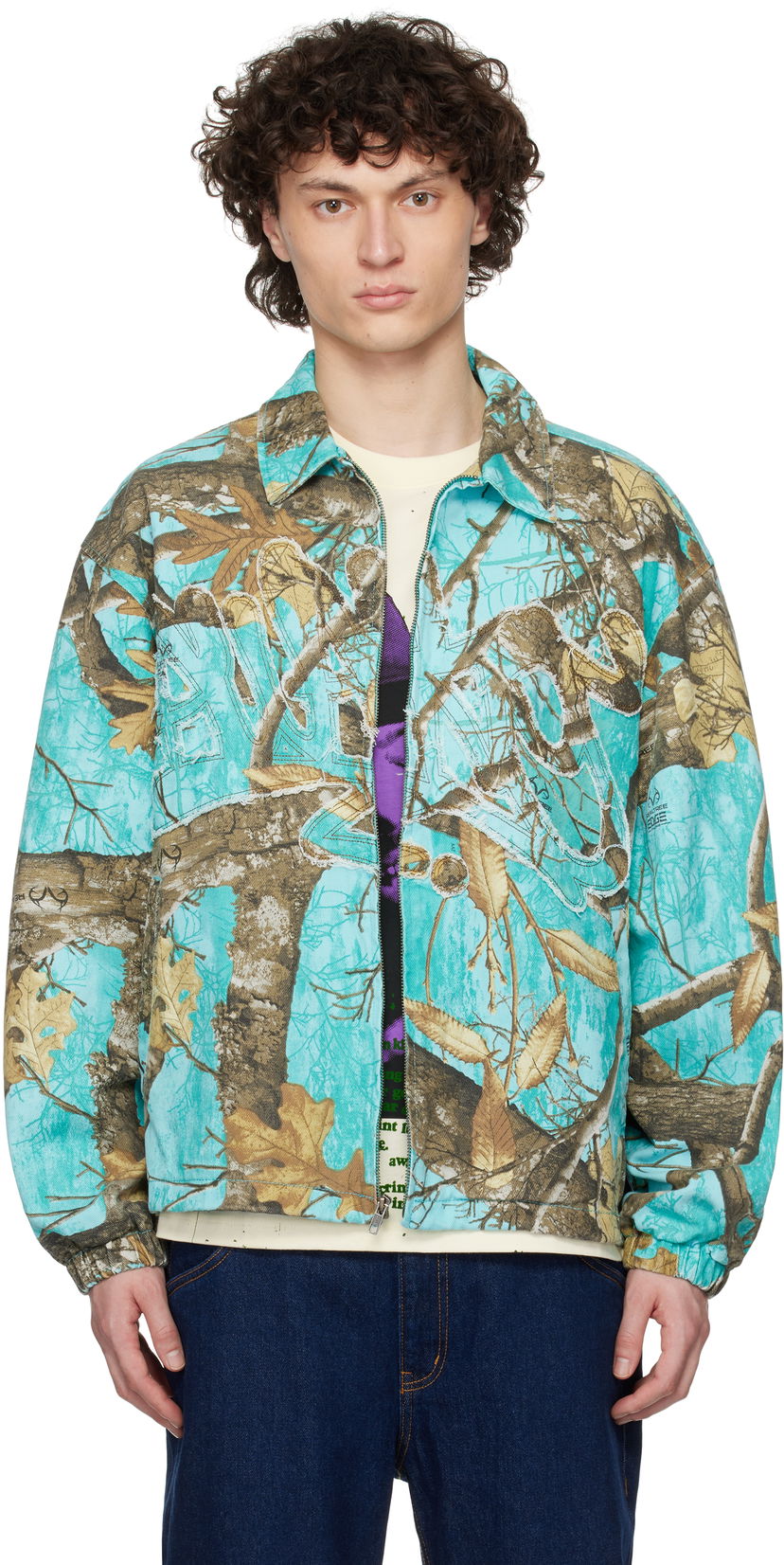 Vindjakke Awake NY Awake NY Frayed Script Coach Jacket Turkis | AWK-SP25-OT004