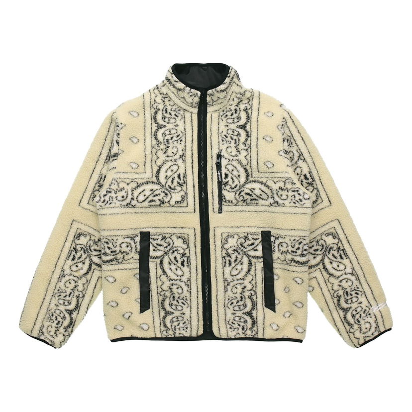 Jakke Supreme Supreme Reversible Bandana Fleece Jacket Beige | SUP-FW19-344