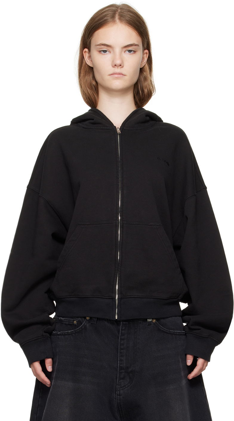 Sweatshirt We11done We11done Cropped Zip-Up Hoodie Sort | WD-TJ2-24-853-U-BK
