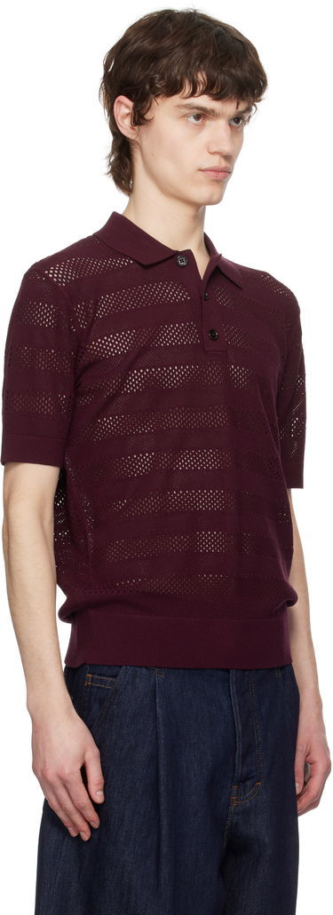 Polo skjorte Dries Van Noten Dries Van Noten Open-Knit Polo Bourgogne | 251-021213-1701, 1