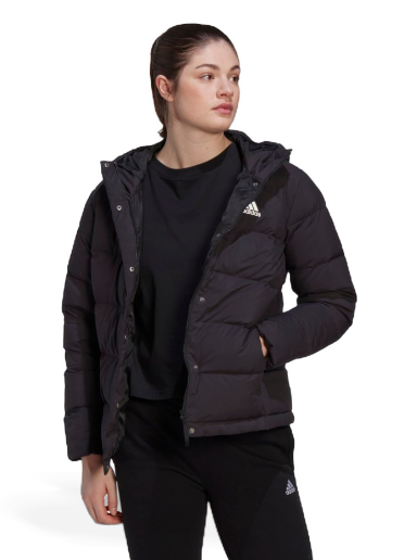 Puffer jakke adidas Originals Helionic Hooded Down Jacket Sort | HG8747