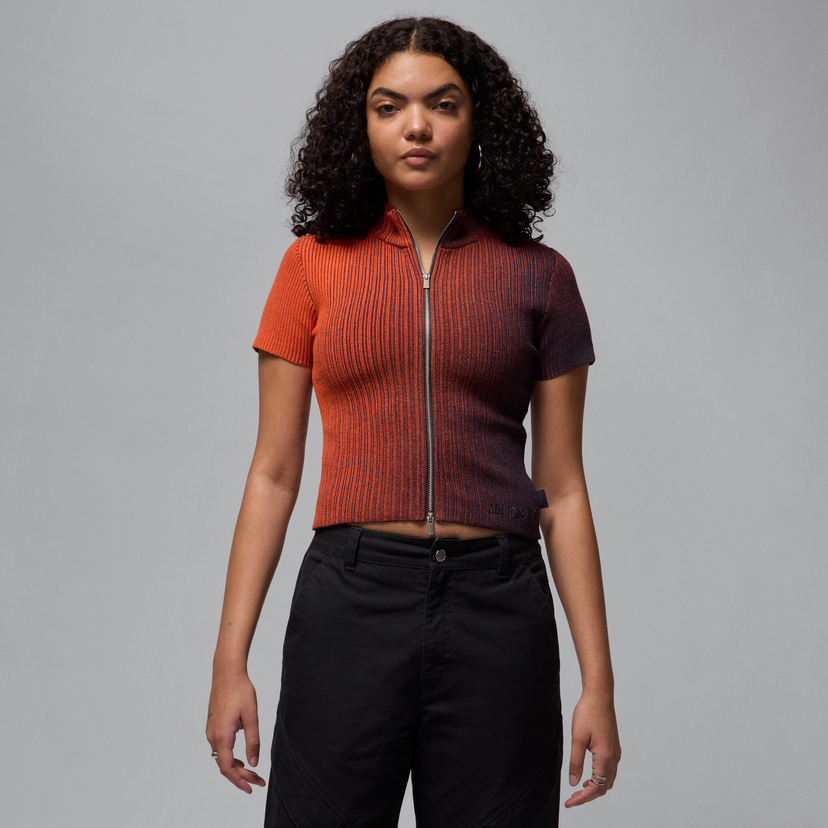 Sweater Jordan Air Jordan Knitted Zip-Up Top Orange | HF9438-540