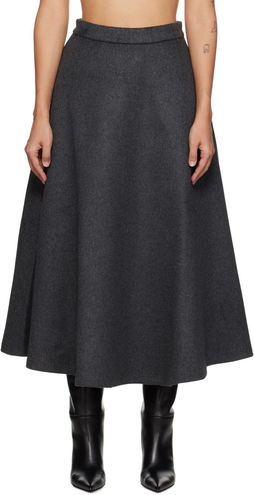 Nederdel Róhe Voluminous A-Line Midi Skirt Grå | 613-32-027