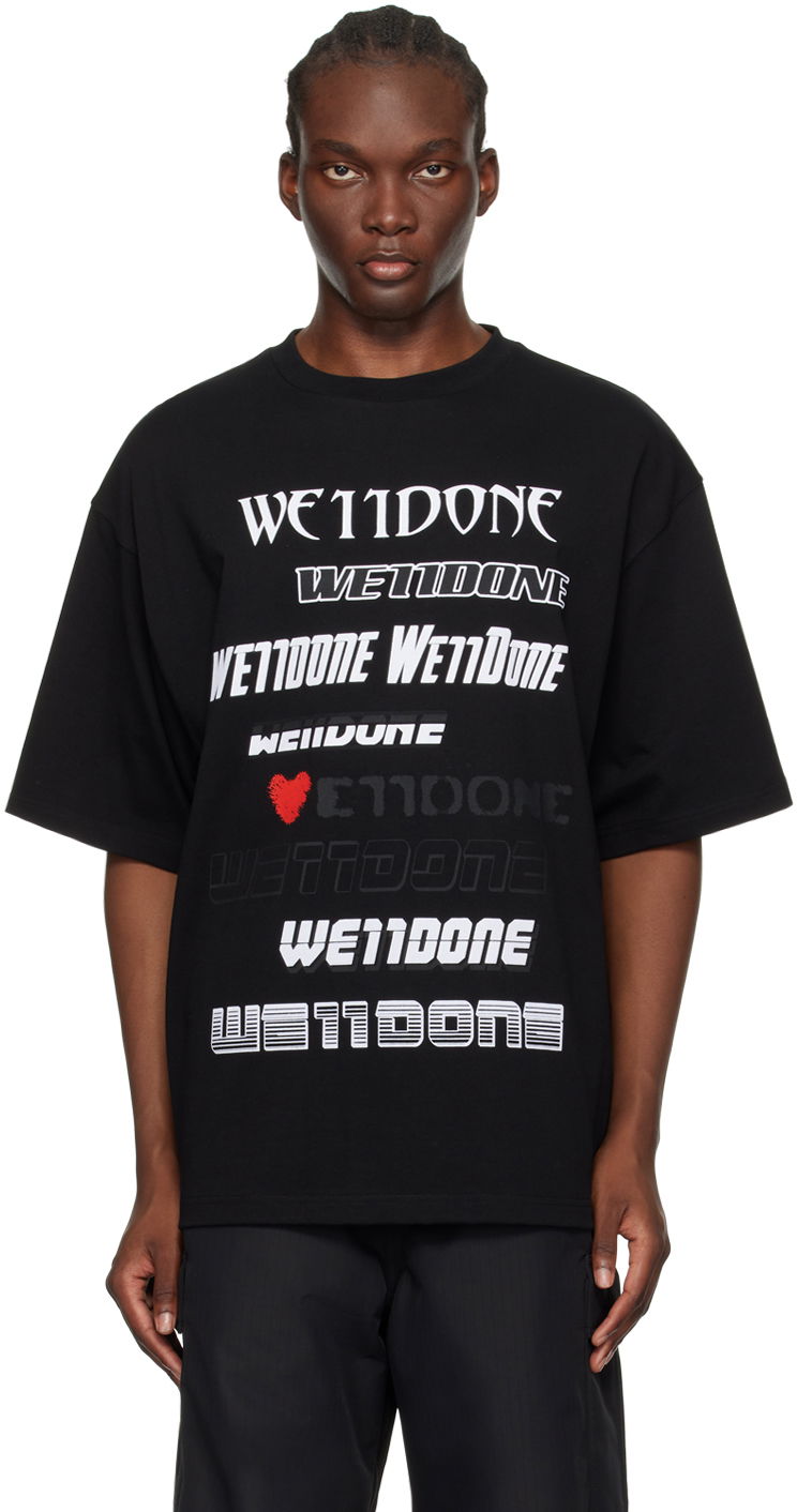 T-shirt We11done 'Love' Graphic Print T-Shirt Sort | WD-TT3-22-901-U-BK, 0