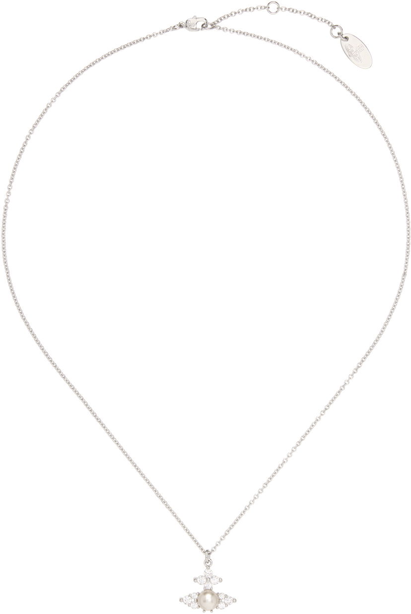 Halskæde Vivienne Westwood Pendant Necklace With Crystals Metalisk | 630203EP-02P373-
