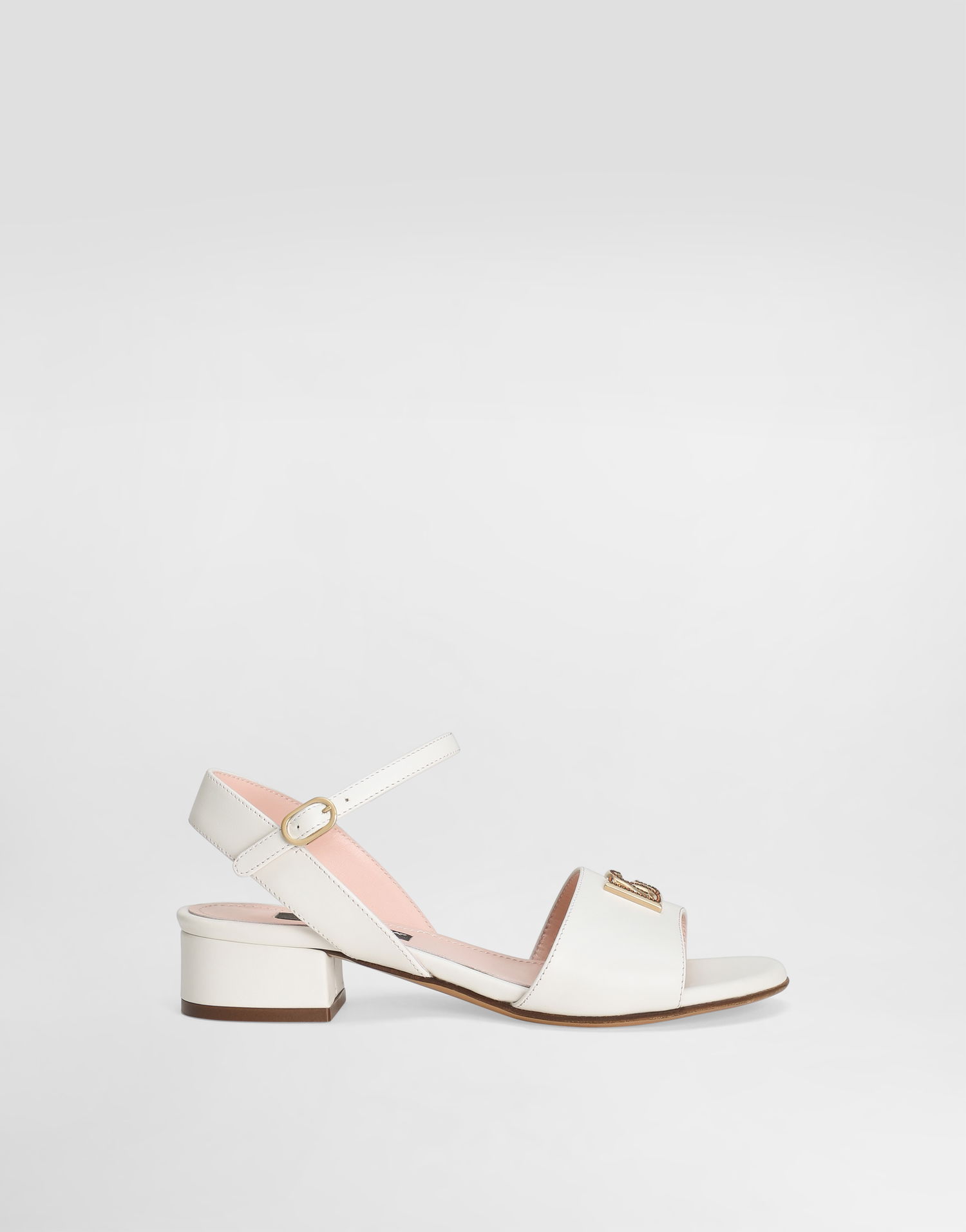 Tilbehør Dolce & Gabbana Dolce & Gabbana Calfskin DG Logo Sandals Hvid | D10935A12238S936, 0