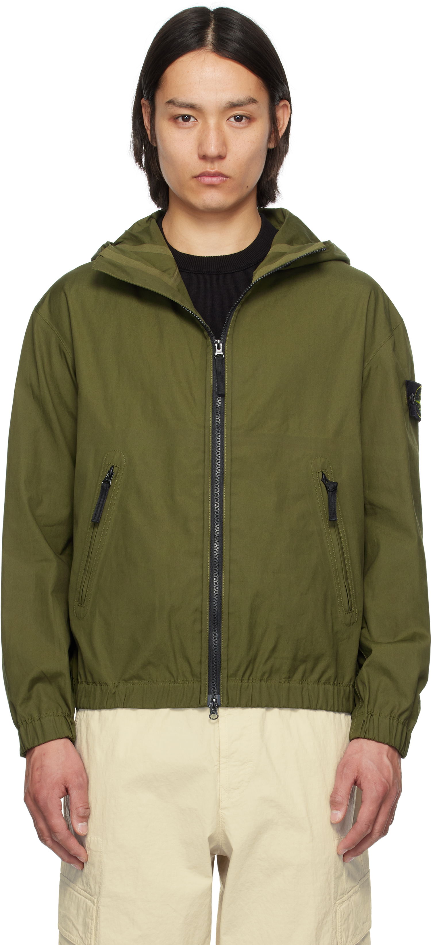 Vindjakke Stone Island Stone Island Supima Cotton Canvas Jacket Grøn | K1S15 4100079 S0011, 0