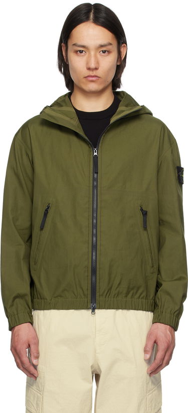 Vindjakke Stone Island Stone Island Supima Cotton Canvas Jacket Grøn | K1S15 4100079 S0011, 0
