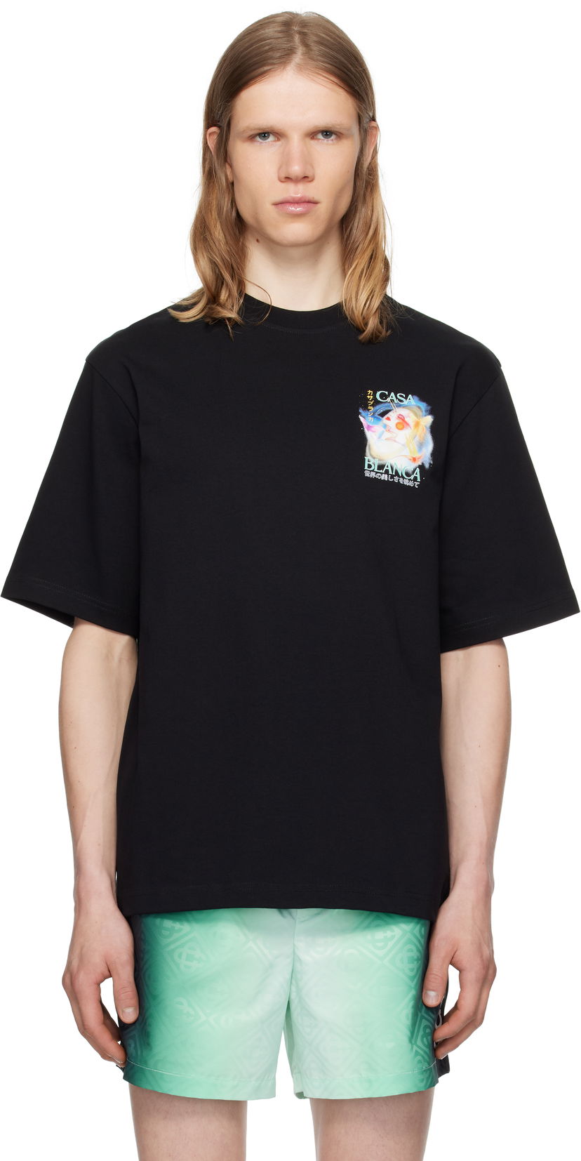 T-shirt Casablanca Casablanca Galactic Connection Graphic T-Shirt Sort | MPF25-JTS-044-05