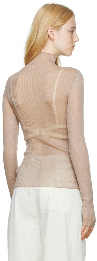 Sweater Dion Lee Dion Lee Ribbed Long Sleeve T-Shirt Beige | C7095P22, 2