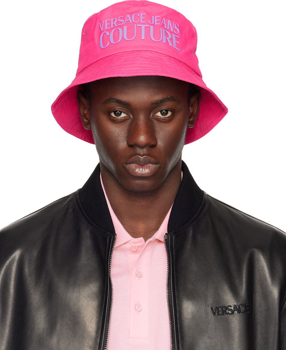 Hat Versace Couture Pink Logo Bucket Hat Lyserød | E76GAZK04_EZG268, 0