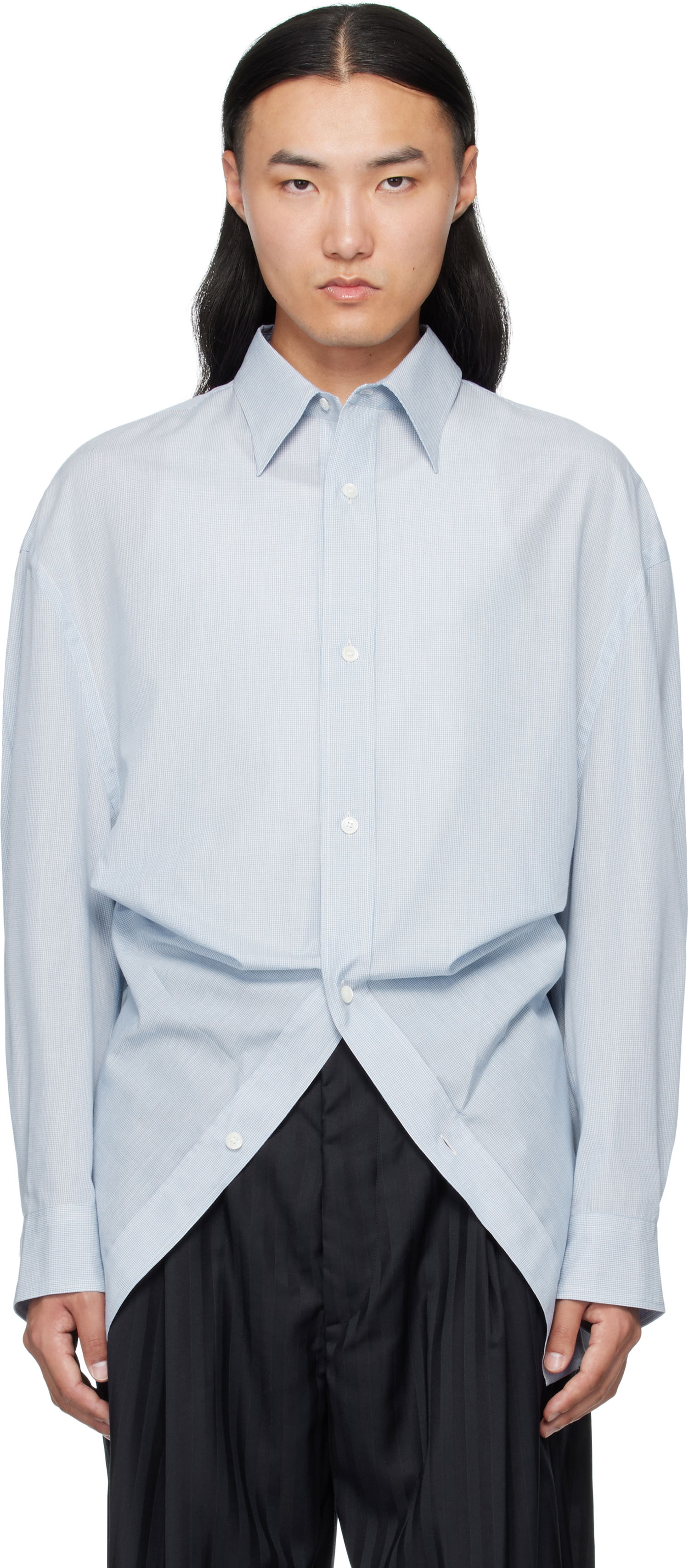 Skjorte HED MAYNER Hed Mayner Modified Shirt Blå | HMMB60013A-HB166, 0