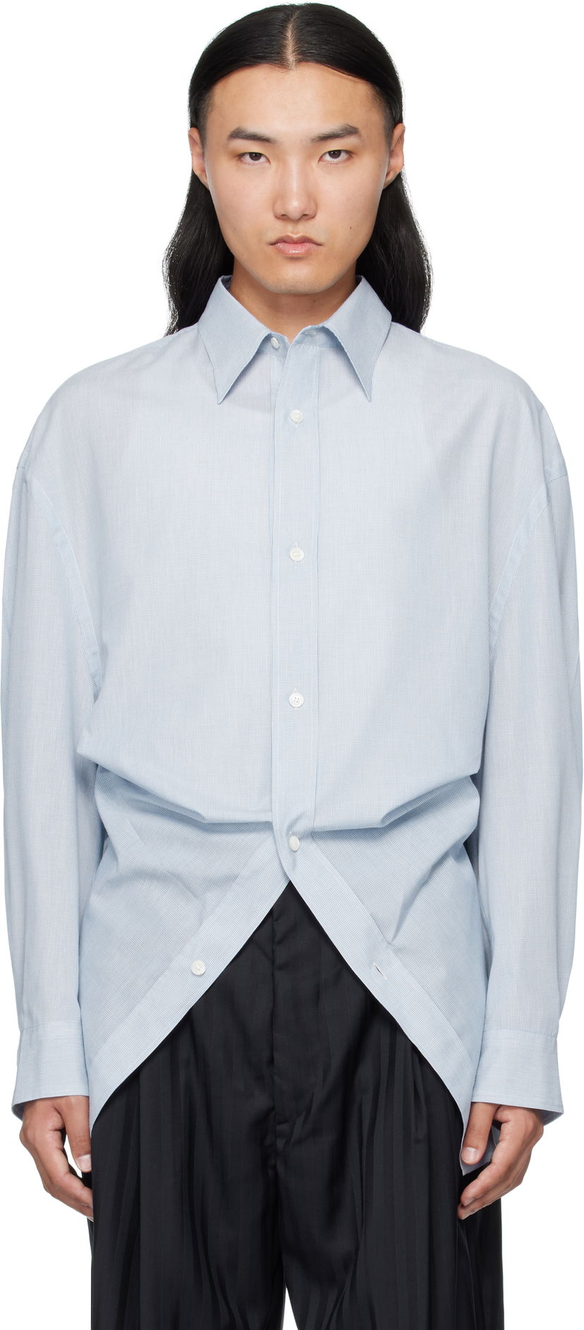 Skjorte HED MAYNER Hed Mayner Modified Shirt Blå | HMMB60013A-HB166