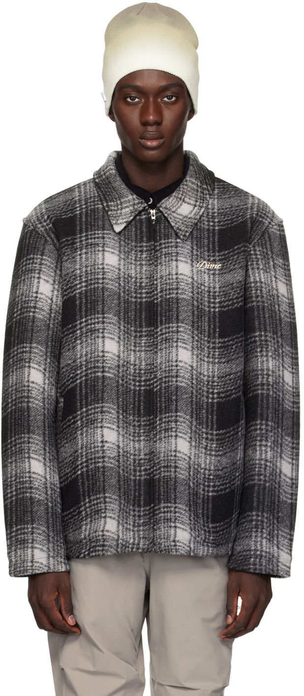 Jakke Dime Wave Plaid Jacket Grå | DIMEHO233CHA
