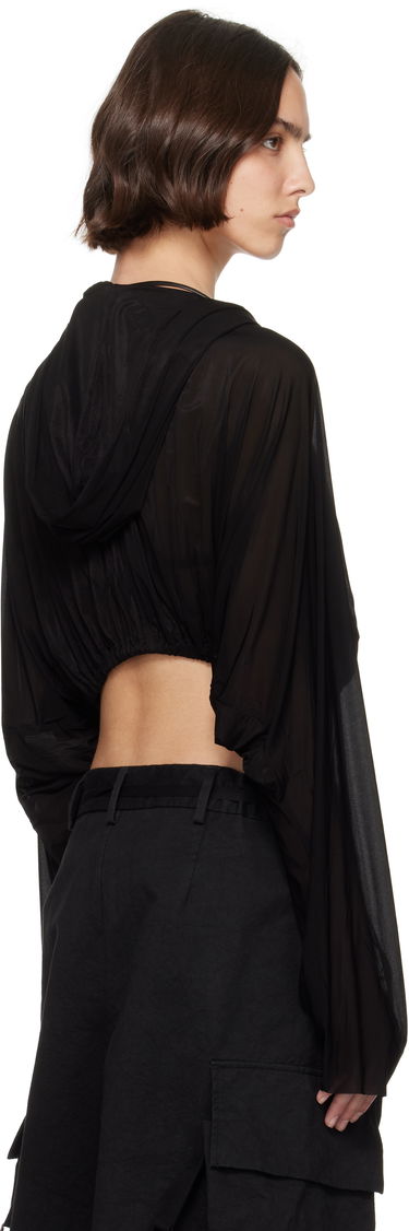 Sweater Rick Owens Rick Owens Cropped Hooded Tunic Top Sort | RO01E7278 BZ, 2