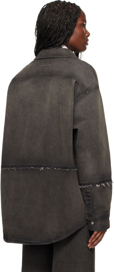 Skjorte Maison Margiela MM6 Maison Margiela Long-Sleeved Reconstructed Denim Shirt Sort | SH2DT0009 S30848, 2