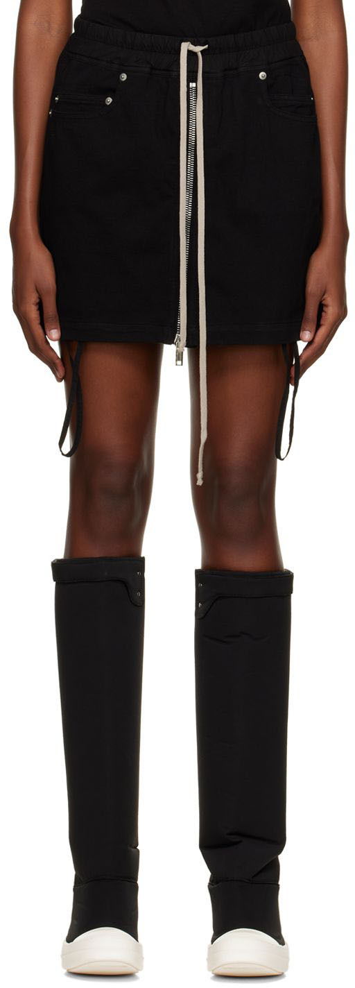 Nederdel Rick Owens DRKSHDW Drawstring Miniskirt Sort | DS02B4345 RIG, 0