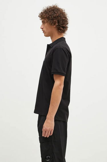 Polo skjorte C.P. Company Stretch Piquet Logo Polo Shirt Sort | 17CMPL065A005263W, 1